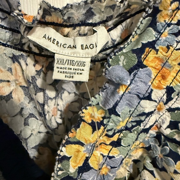 American Eagle Outfitters Floral Mini Dress - Blue and Yellow - Picture 5 of 9